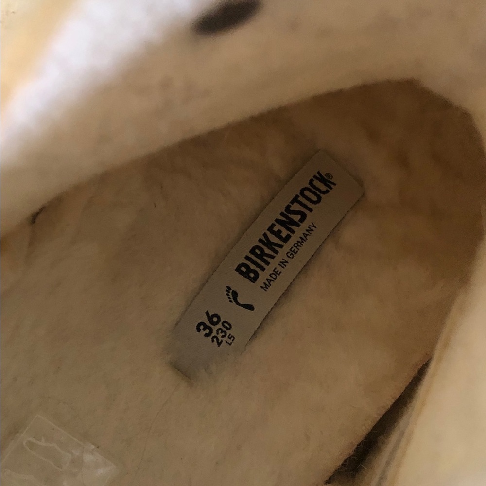 Birkenstock Men's Cream Felt Slip-On Clogs - Picture 2 of 3